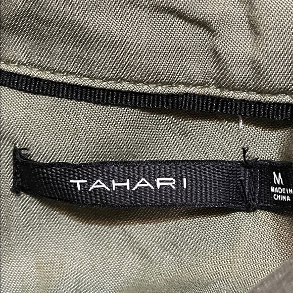 Tahari Lyocell Pintuck Jacket in Green/Black/Blue-Gray Size Medium NEW - Picture 11 of 14